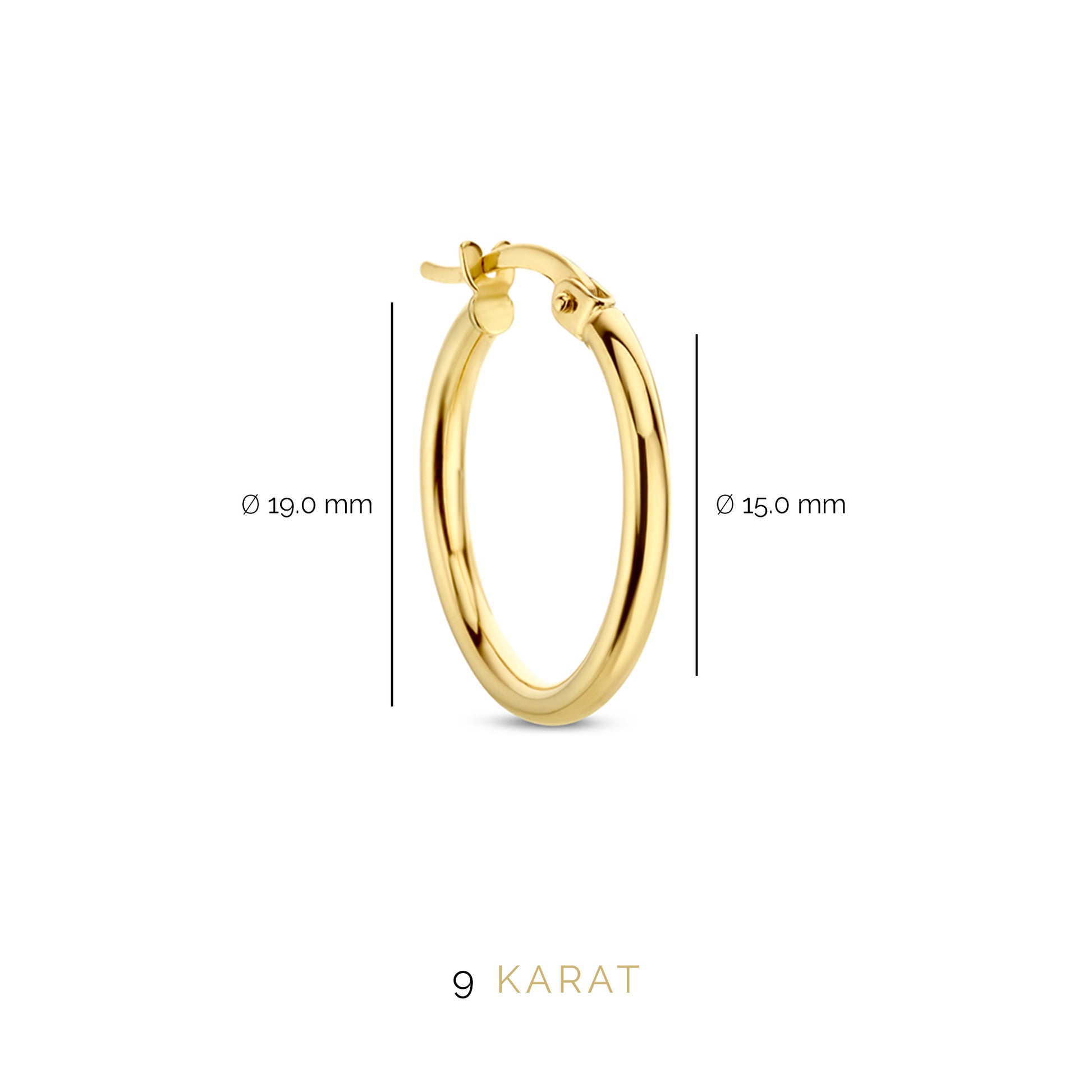 Beloro Jewels La Rinascente Chiara 9 carat gold Hoop Earrings BO360016