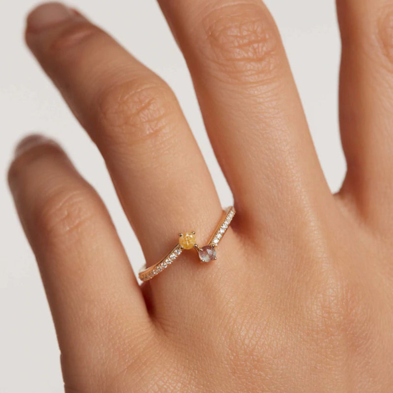 P D Paola Juno 925 Sterling Zilveren Goudkleurige Villa Ring Gold Plated AN01-647-12-zoom-