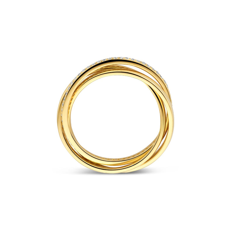 Parte di Me Ponte Vecchio Lanza 925 Sterling Silver Gold Plated Ring with Zirconia PDM33070-54-zoom-