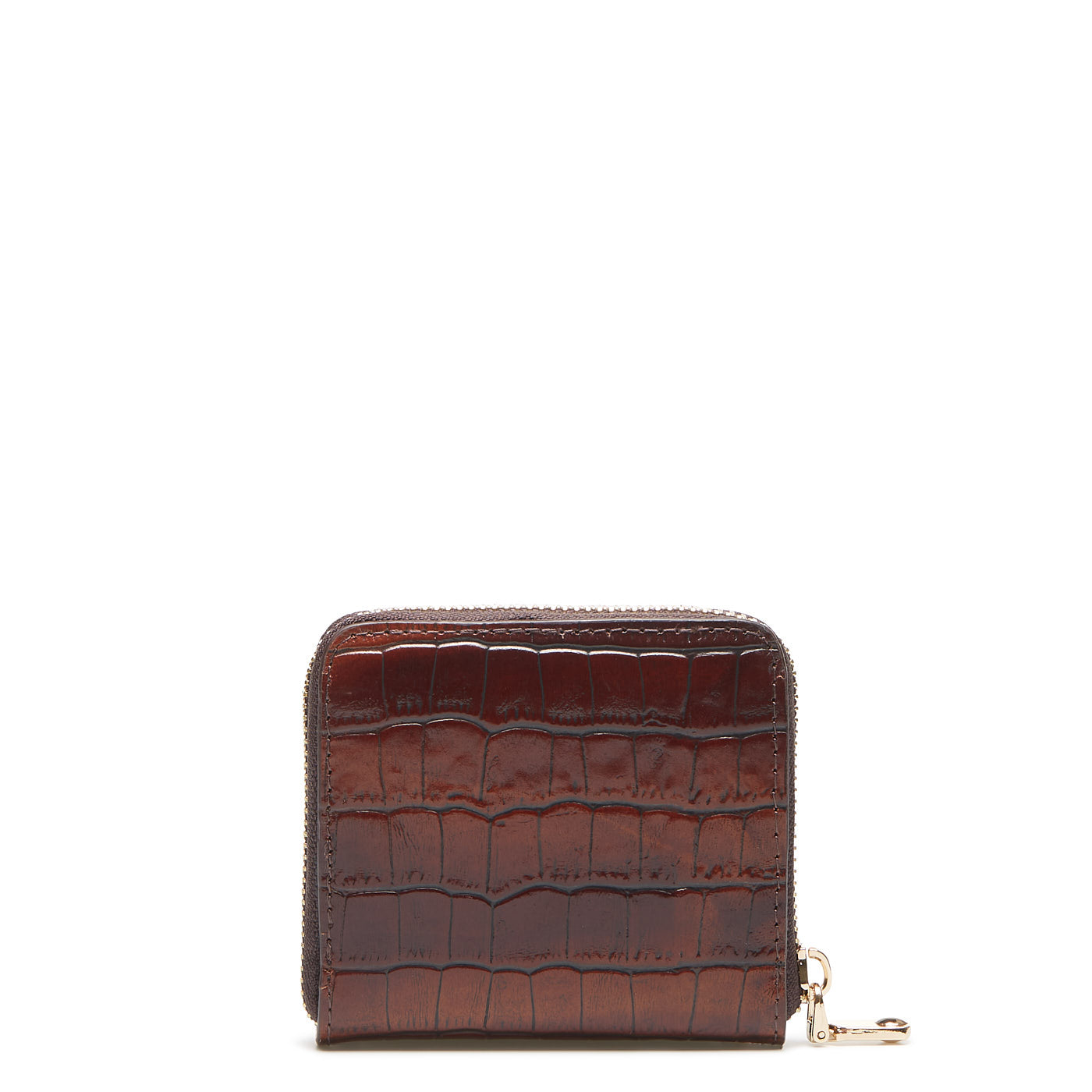 Isabel Bernard Honoré Jules Croco Brown Zip Wallet IB23106