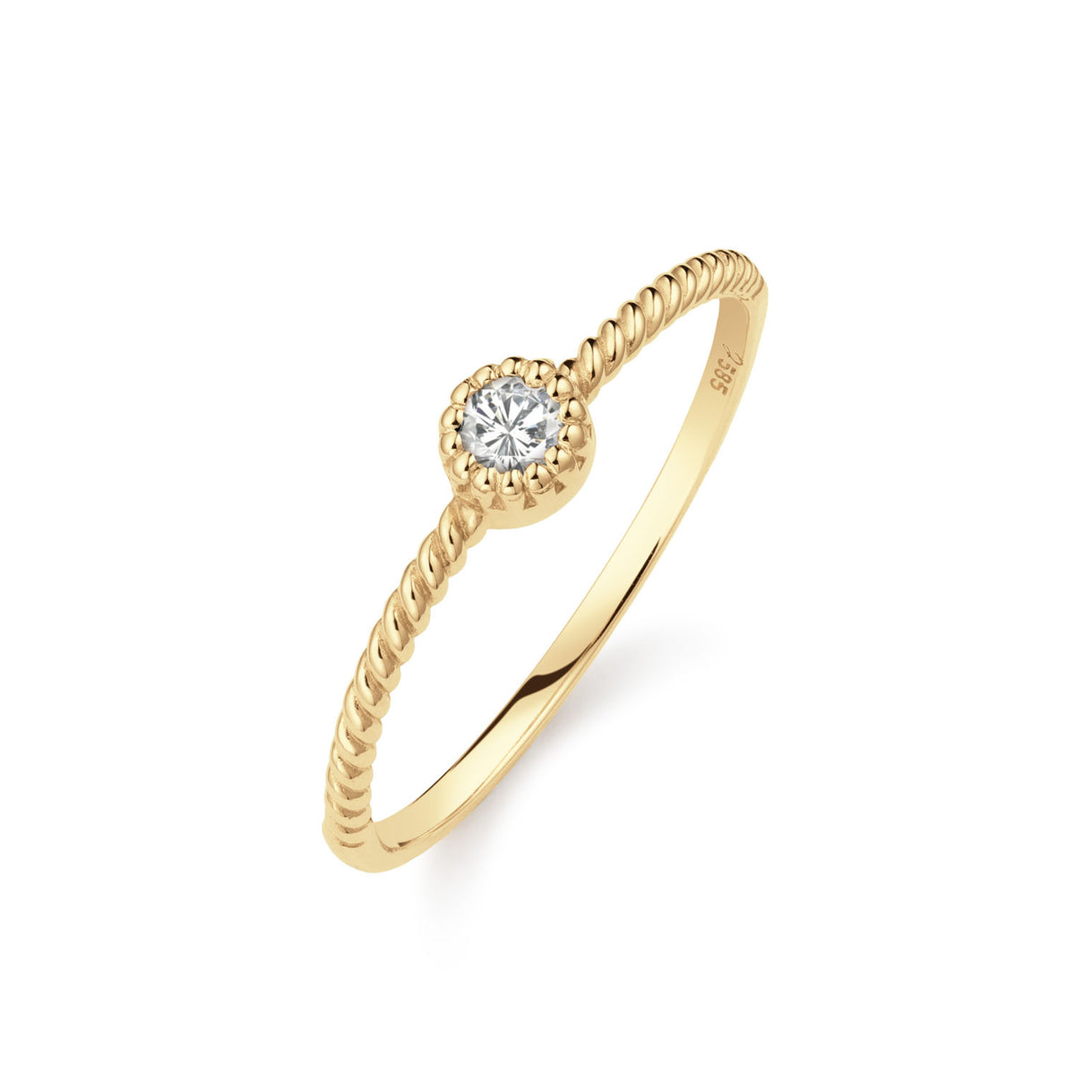 Jackie Gold Grimaldi White Topaz 14 Karat Gold Ring 585 JKR25.511-54