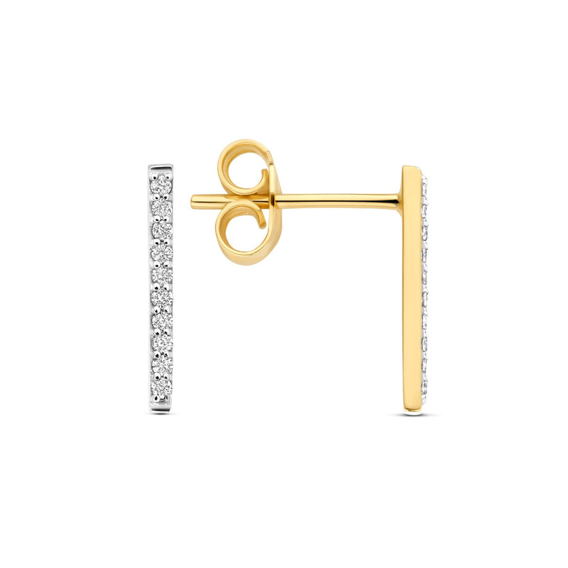 Isabel Bernard De la Paix Flavie 14 karaat gouden oorknoppen met diamant 0.11 karaat IBD360039-zoom-