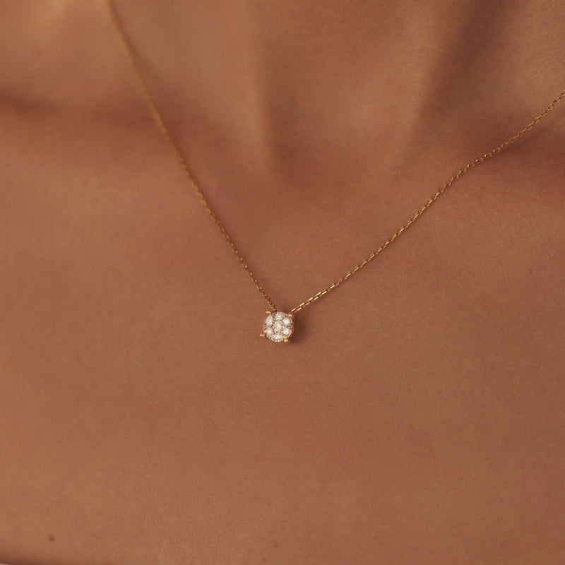 Isabel Bernard De la Paix Hanaé 14 karaat gouden collier | diamant 0.14 ct | IBD350008-zoom-