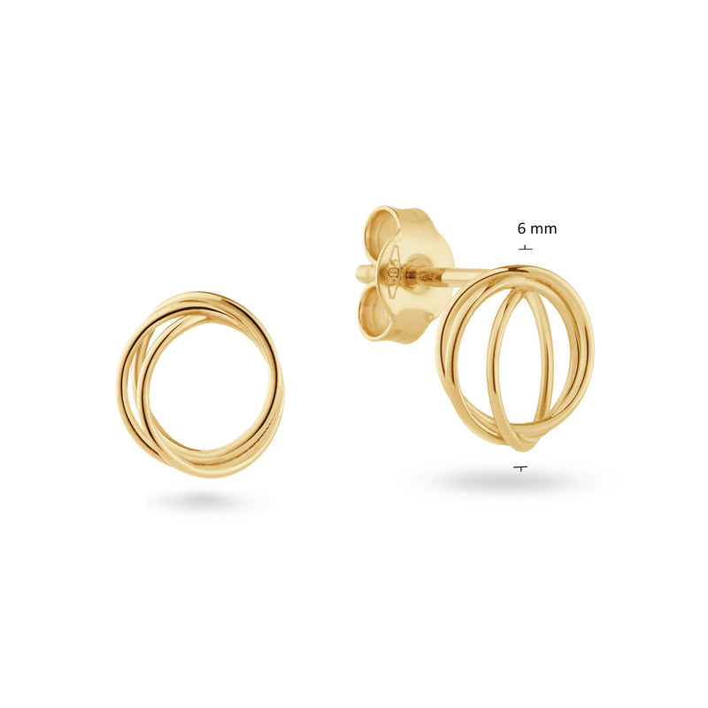 Jackie Gold Spindle 14 Karat Gold Studs JKE25.551-zoom-