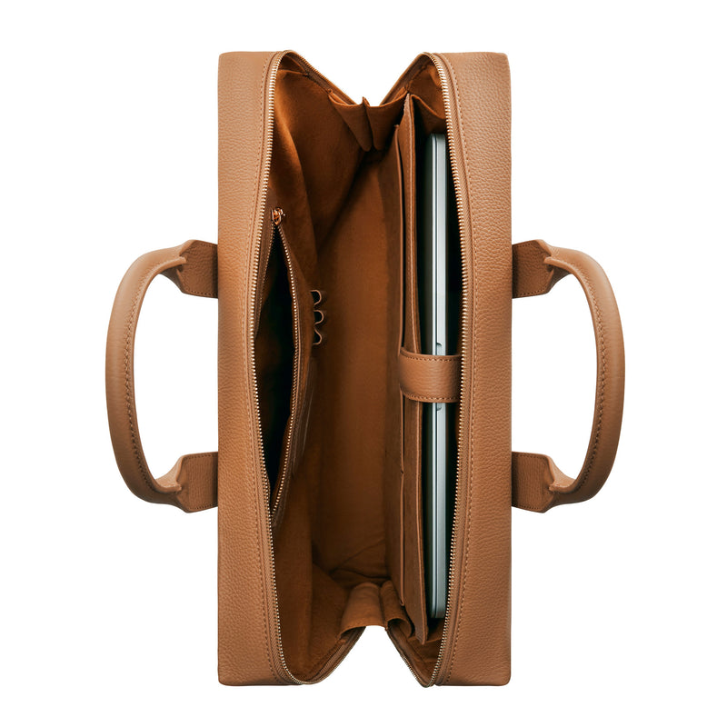 Isabel Bernard Honoré Anique Camel Kalfsleren Handtas IB25062-zoom-