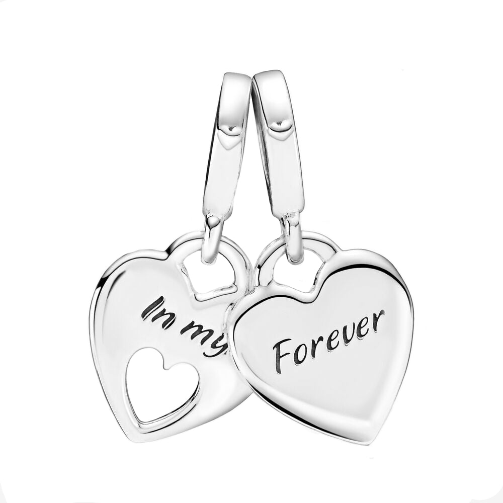Pandora People 925 Sterling Silver Mother and Daughter Hearts Charm 799187C01