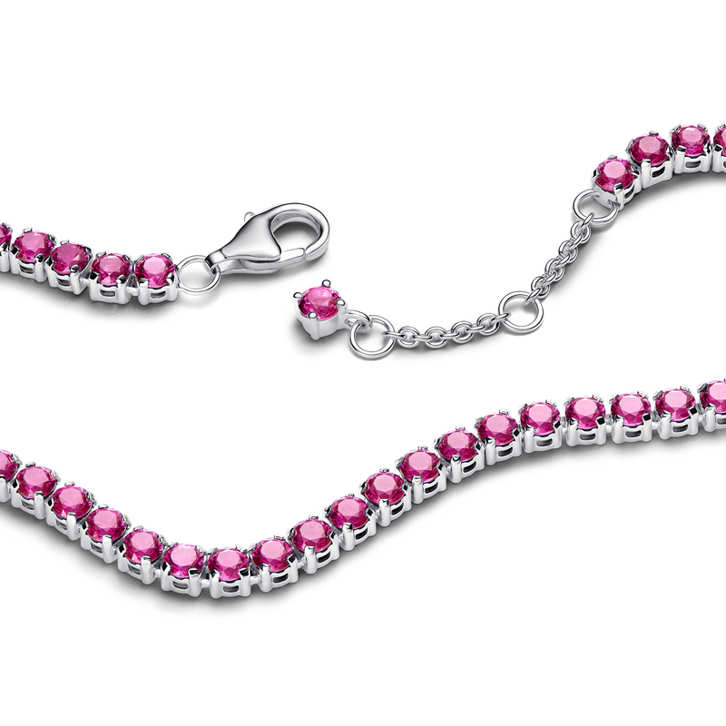 Pandora Timeless 925 Sterling Zilveren Sprankelende Roze Tennisarmband 591469C04-18-zoom-