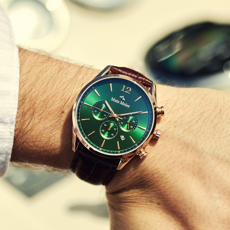 Mats Meier Grand Cornier Chrono Groen/Rosegoudkleurig horloge MM00114-zoom-