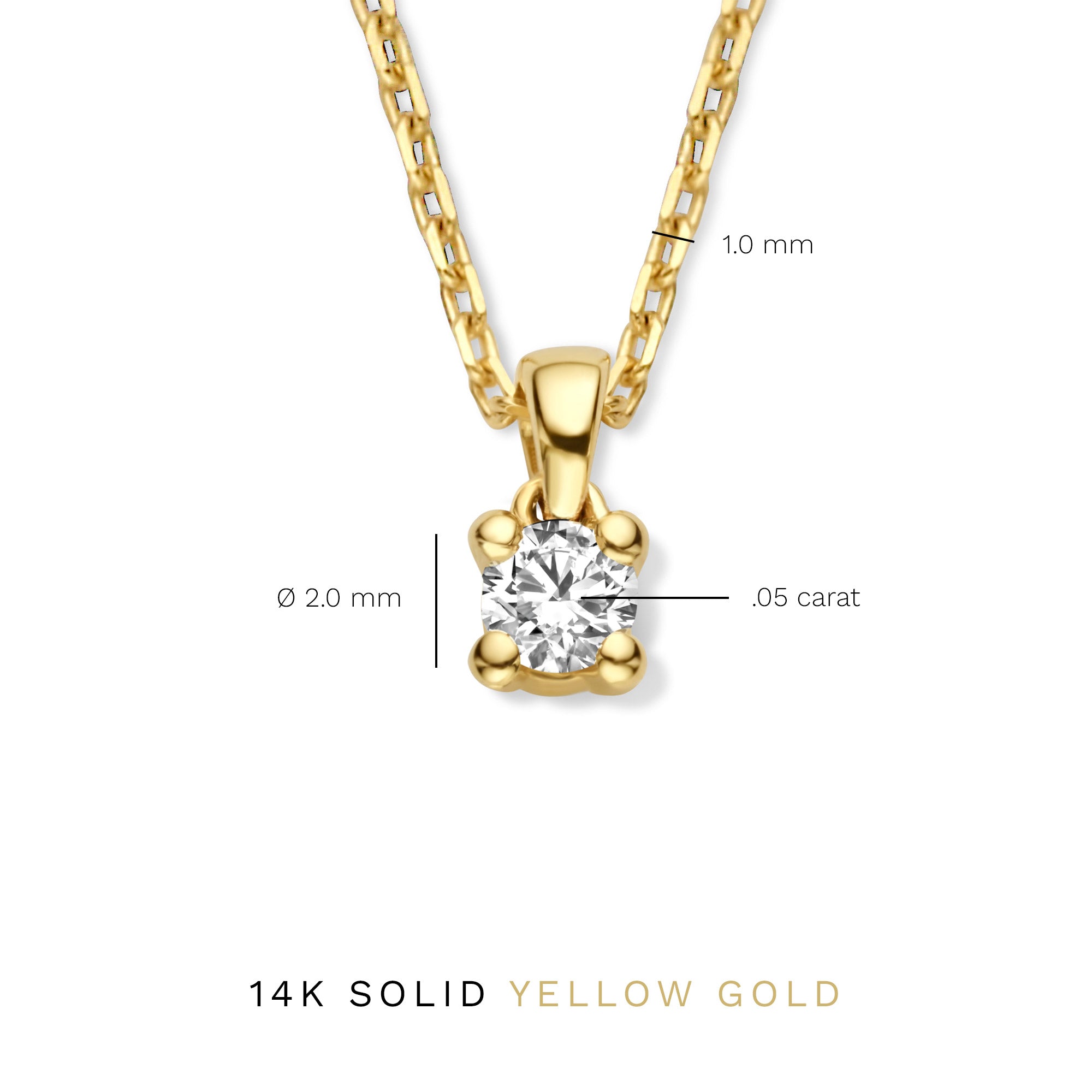 Isabel Bernard De la Paix Céline 14 Carat Golden Necklace | diamond 0.05 ct | IBD350001