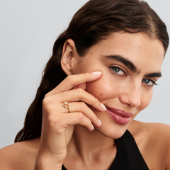 Pandora Essence Gold Plated Organically Shaped Pavé Circle & Treated Freshwater Cultured Pearl Ring 163831C01-52