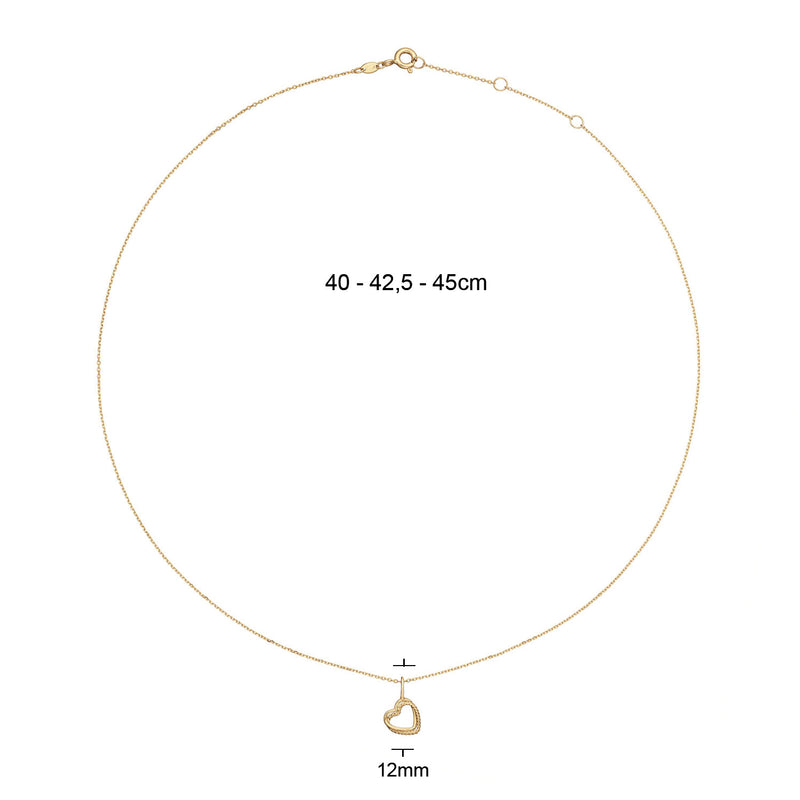 Jackie Gold Twisted Heart 14 Karaats Gouden Ketting 585 JKN25.442-zoom-