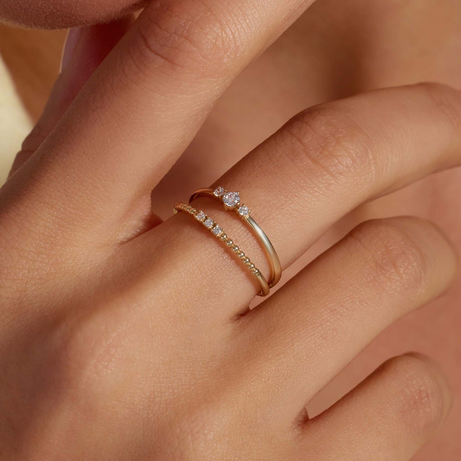 Beloro Jewels Monte Napoleone Mauve 9 karat gold ring with zirconia stones BO330056-60