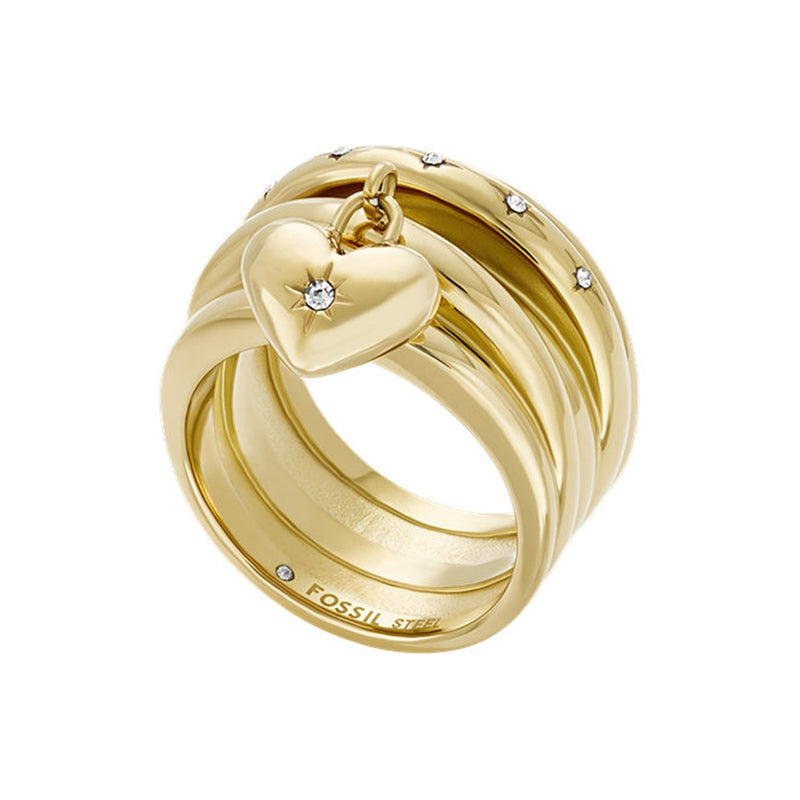 Fossil Sadie Gold Coloured Ring JF048347109-zoom-
