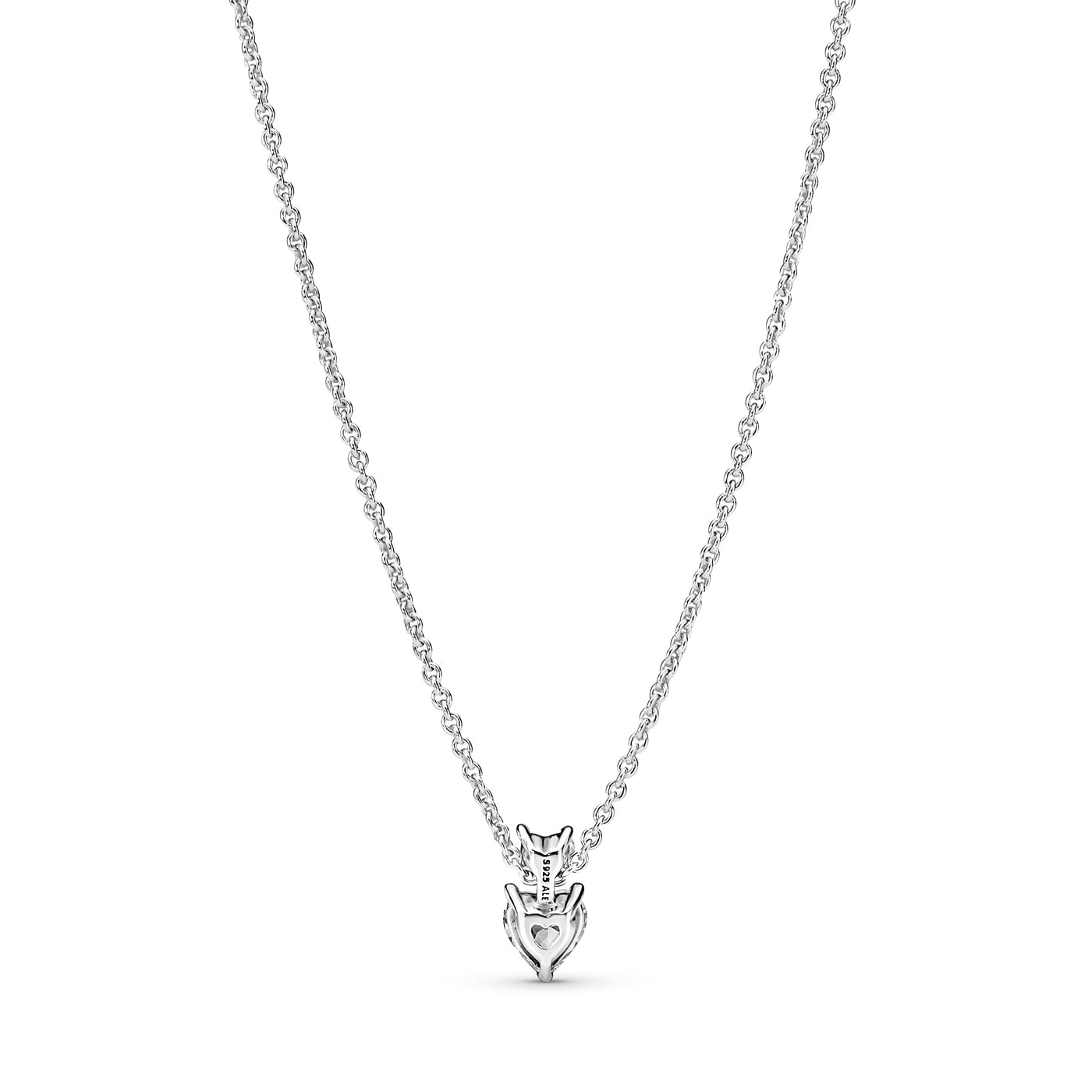 Pandora Timeless 925 Sterling Silver Double Heart Pendant Sparkling Necklace 391229C01-45 (Length: 45.00 cm)