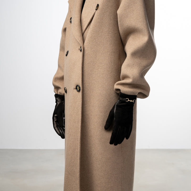 Isabel Bernard Isabel Bernard Honoré Marcelia zwarte suède leren handschoenen van geitenleer IB67001-101-7.5-zoom-