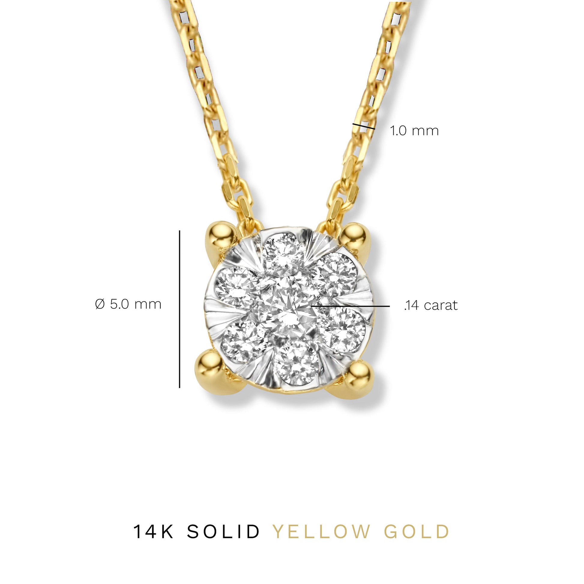 Isabel Bernard De la Paix Hanaé 14 Carat Golden Necklace | diamond 0.14 ct | IBD350008