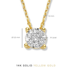 Isabel Bernard De la Paix Hanaé 14 Carat Golden Necklace | diamond 0.14 ct | IBD350008
