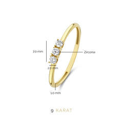 Beloro Jewels Monte Napoleone Stella 9 carat gold Ring BO330003-56