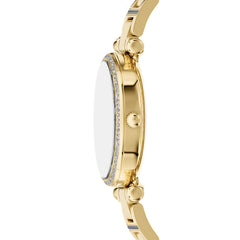 Fossil Carlie Round Gold Dial Watch ES5465