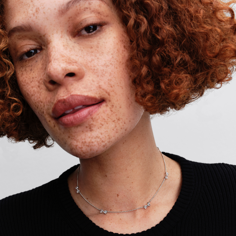 Pandora Timeless 925 Sterling Silver Bow Station Chain Necklace 394231C01-40-zoom-