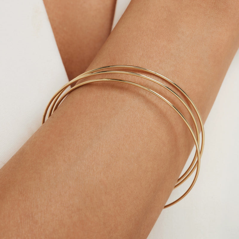 Isabel Bernard Cour d'Honneur Adora 14 Karaat Gouden Bangle Set IB320110-zoom-