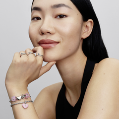 Pandora Moments 925 Sterling Silver Pink Murano Glass Love Cube Charm 794433C01