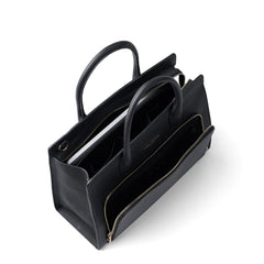 Isabel Bernard Honoré Nadine black calfskin leather handbag with 13 inch laptop compartment IB25110-001-13