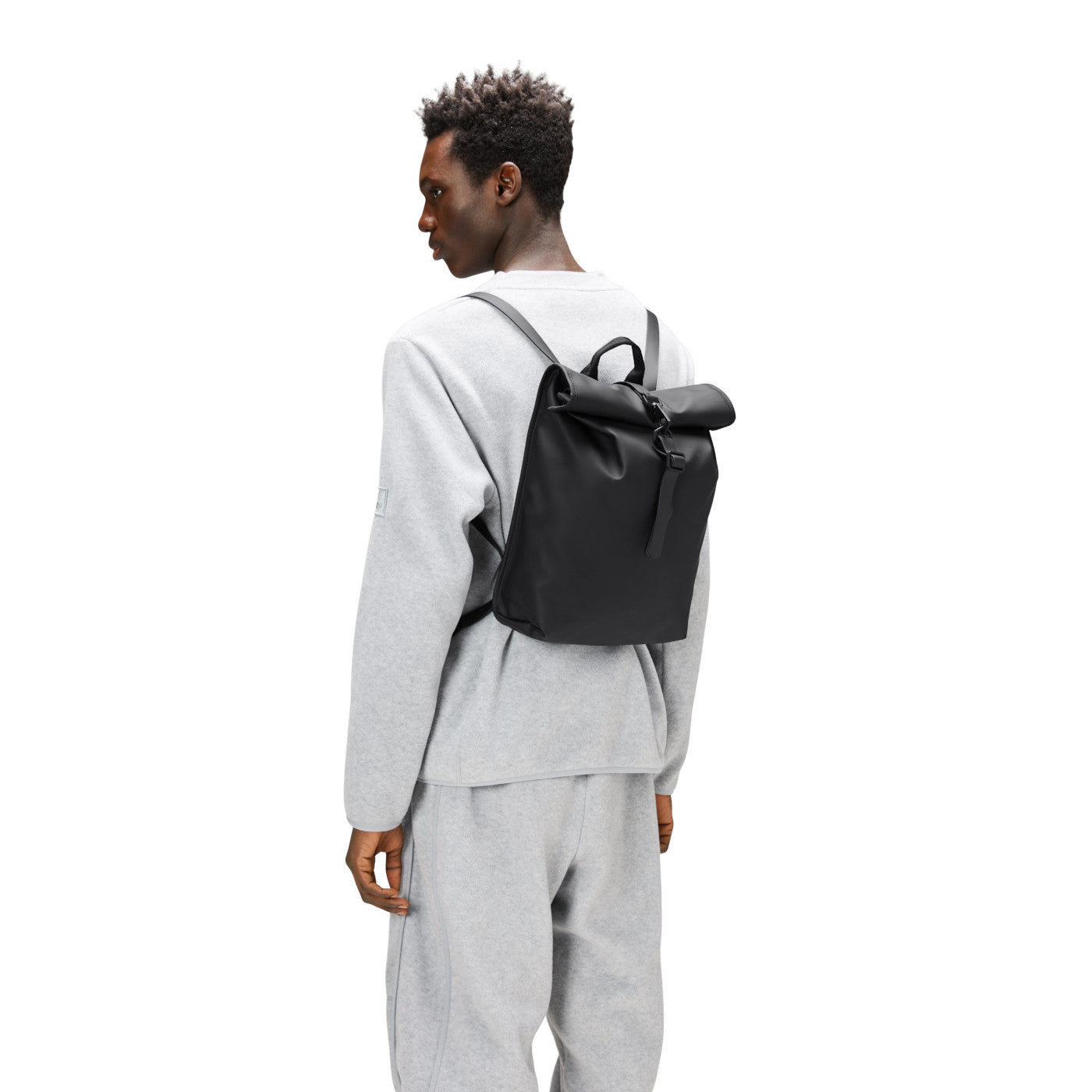 Rains Rolltop Black Backpack R13330-01