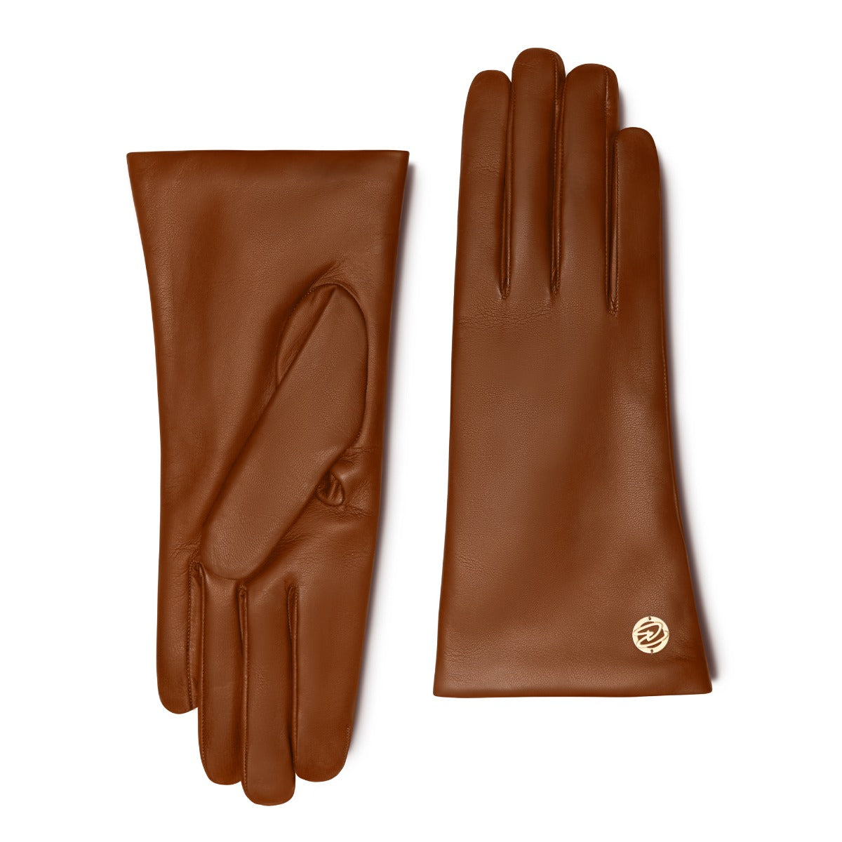 Isabel Bernard Honoré Eleanor cognac goatskin leather gloves IB67000-336-7