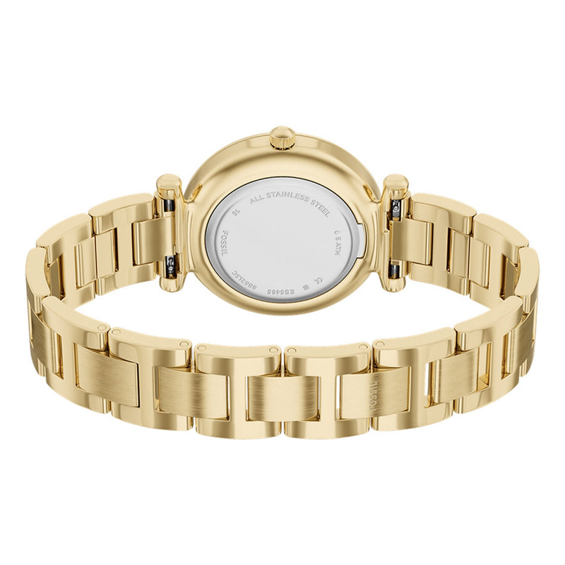 Fossil Carlie Round Gold Dial Watch ES5465-zoom-