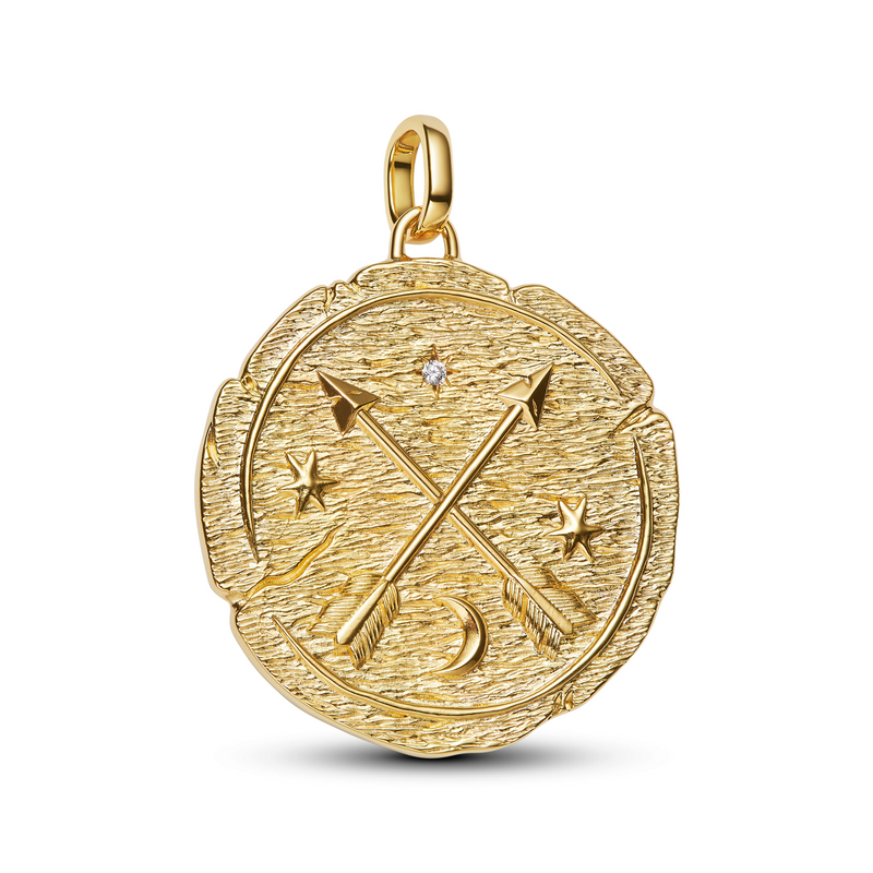 Pandora ME Gold Plated Arrows Coin Charm 764084C01-zoom-