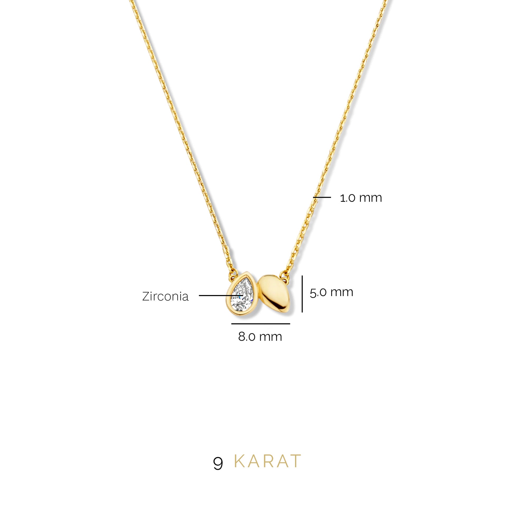 Beloro Jewels Monte Napoleone Natalia 9 carat gold Necklace BO340015