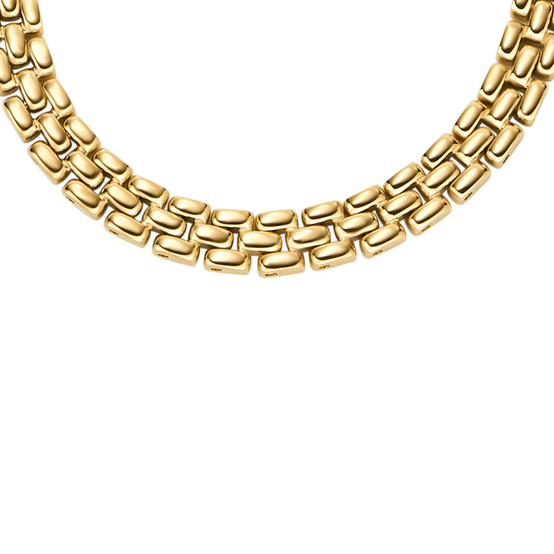 Fossil Arden Gold Coloured Stainless Steel Necklace JF04900710-zoom-