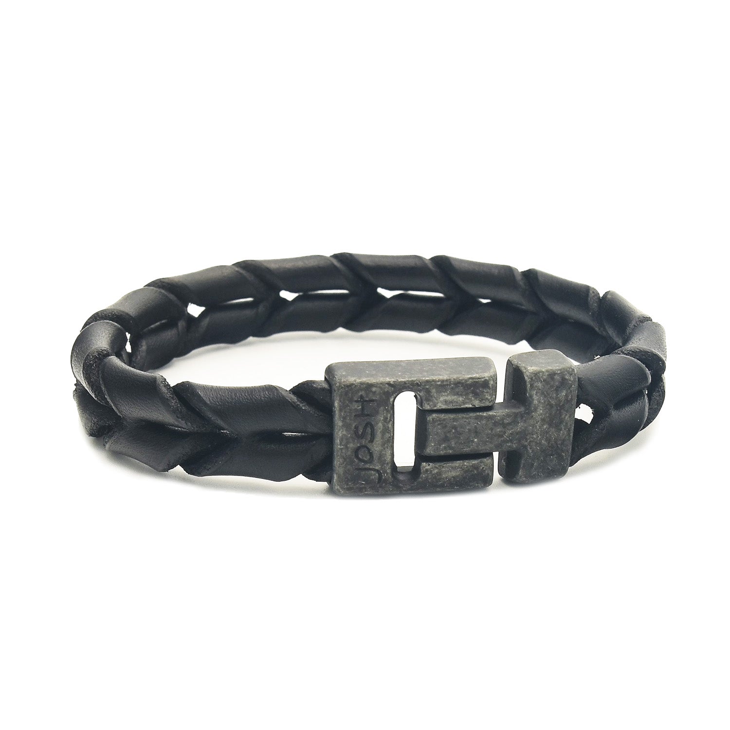 Josh Leather Bracelet 09284-BRA-VB/BLACK/M