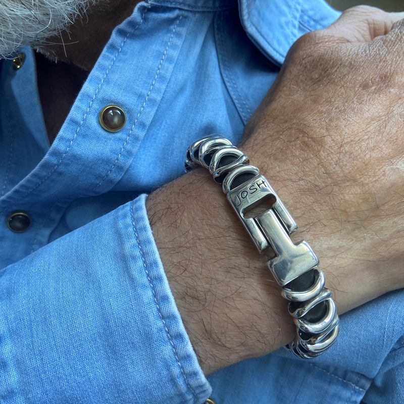 Josh Silver Alloy Bracelet 03560SL/NCLR/LRG-zoom-