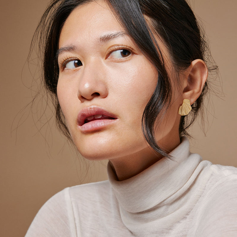 ENAMEL Copenhagen Wave 925 Sterling Zilveren Oorbellen Met Gouden Plating E70GM-zoom-