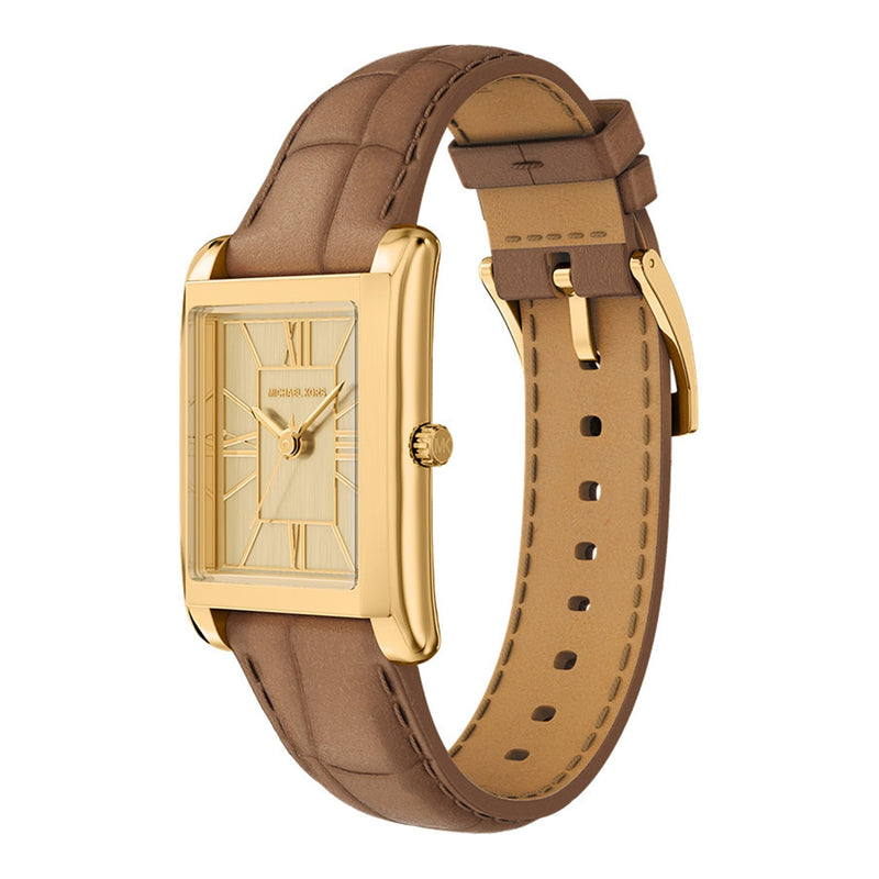 Michael Kors Essex Rectangular Gold Dial Watch MK7584-zoom-
