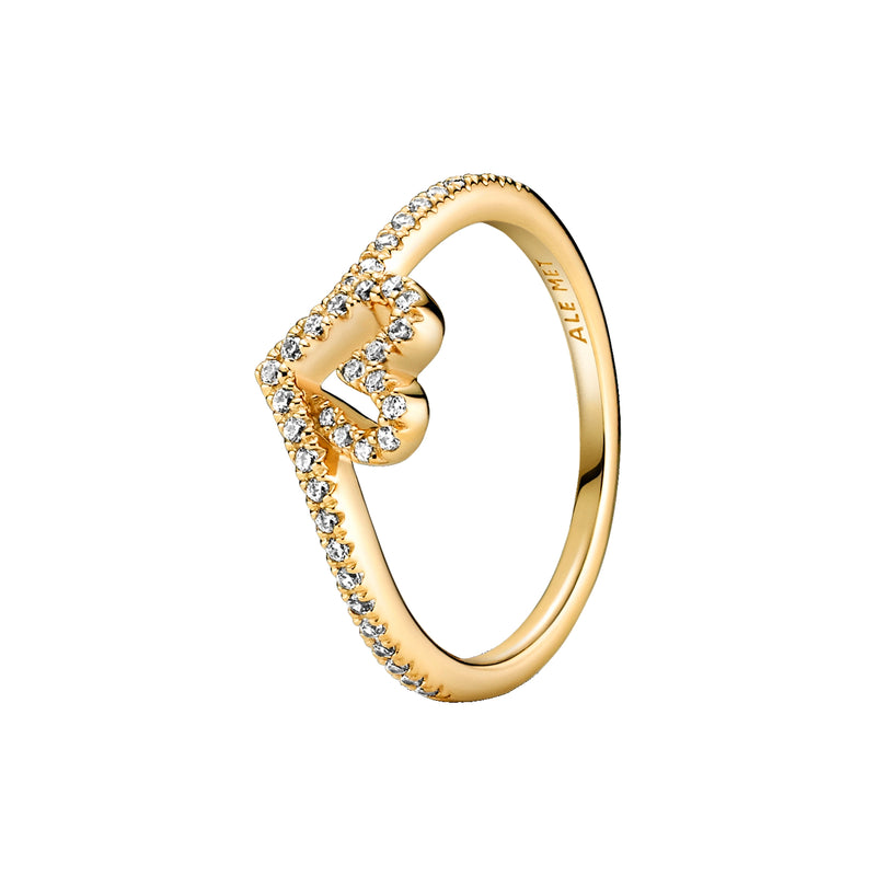 Pandora Timeless Gold-coloured Wishbone Heart Ring 169302C01-56-zoom-