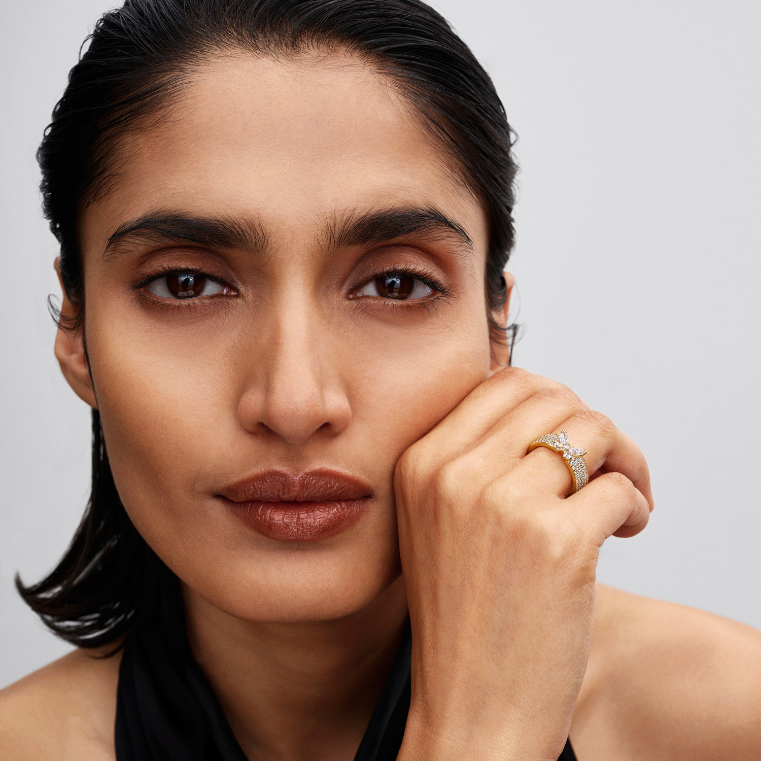 Pandora Timeless Gold Plated Sparkling Butterfly Bold Ring 164270C01-58