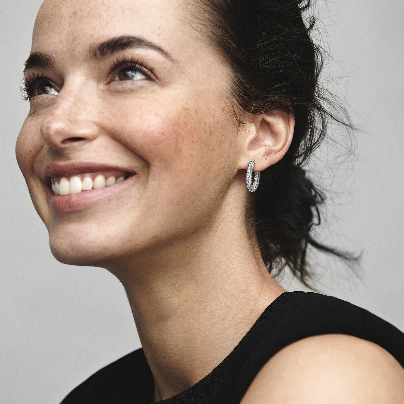 Pandora Timeless 925 Sterling Silver Pavé Single-row Earrings 292624C01