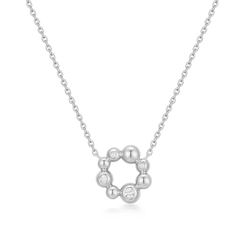 Ania Haie Melodic Poet Silver Asym. Beaded Circle Necklace S AH-N066-03H-zoom-