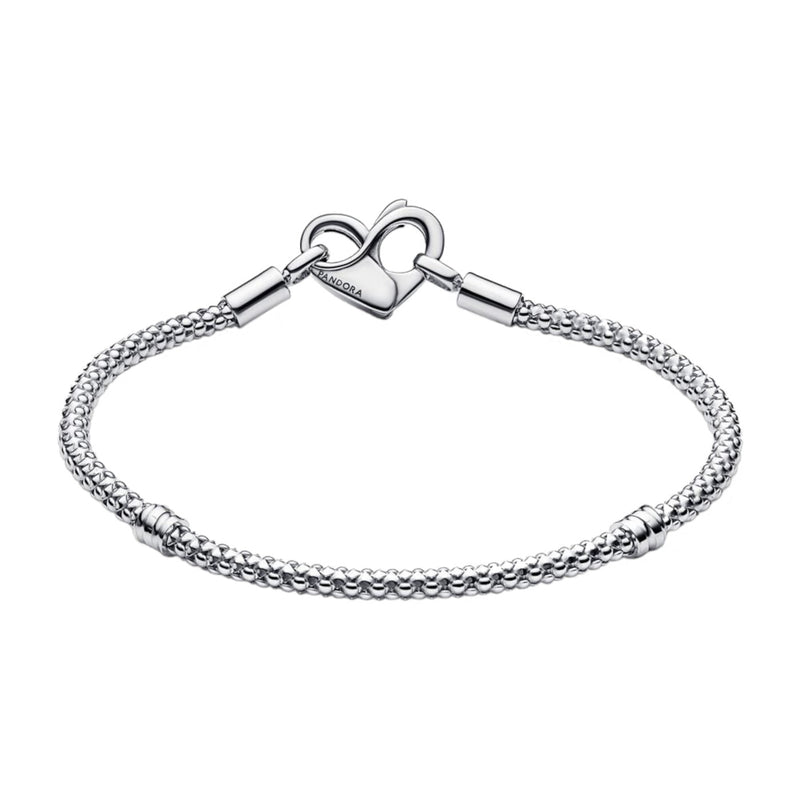Pandora Moments 925 Sterling Silver Heart Claps Bracelet 592453C00-17-zoom-