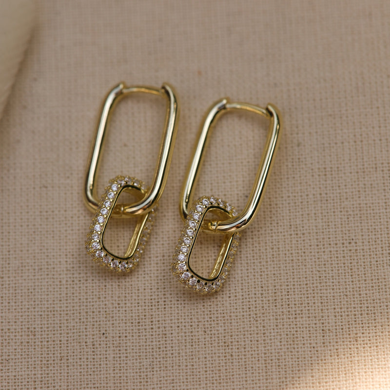 Karma 925 Sterling Silver Zirconia Densely Earrings H232GP-zoom-