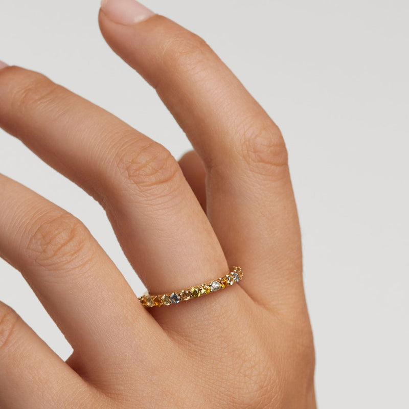 P D Paola Color 925 Sterling Silver Ring with Gold Plating AN01-C07-10-zoom-