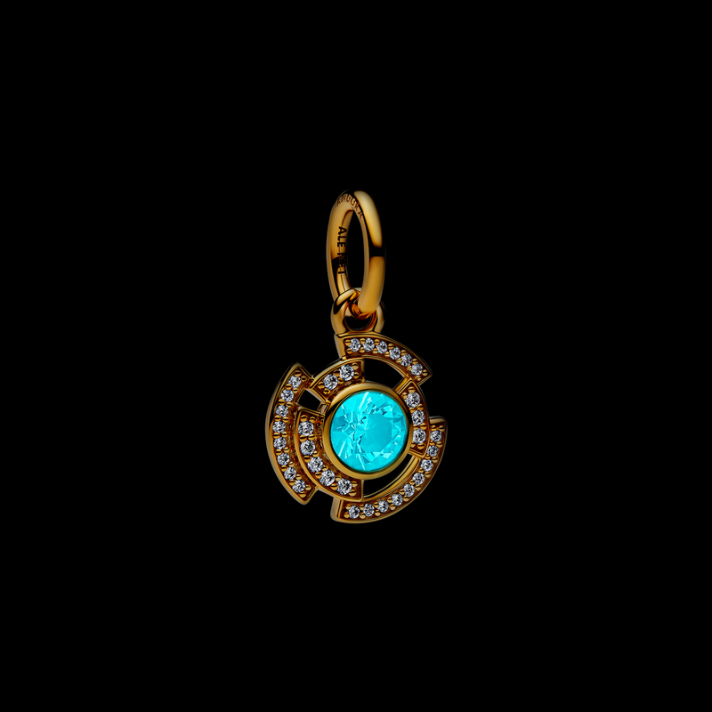 Pandora Marvel Gold Plated Iron Man Arc Reactor Dangle Charm 764216C01-zoom-