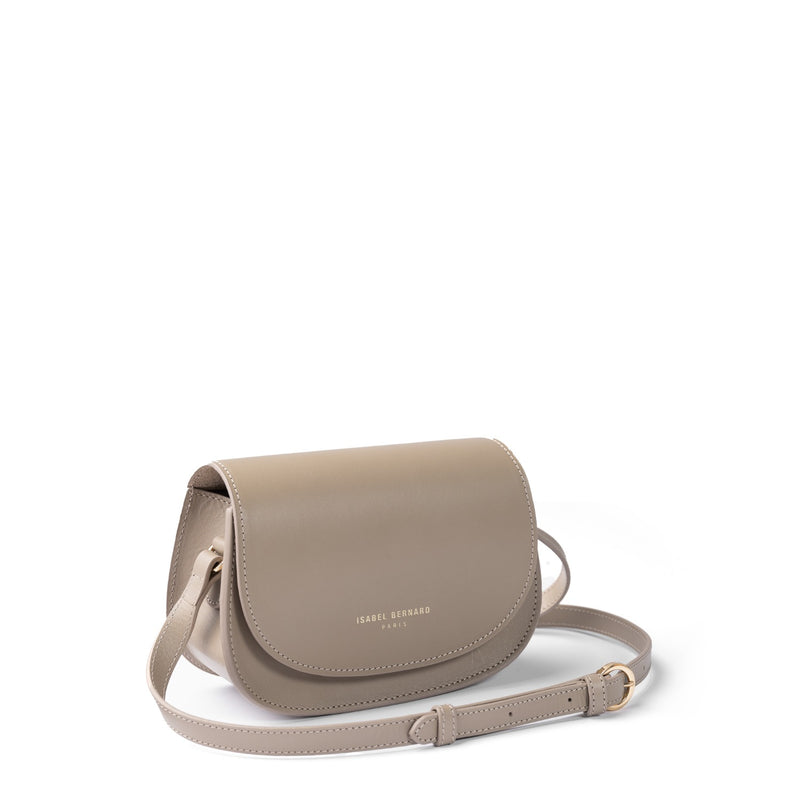 Isabel Bernard Montmarte Manon taupe leren crossbody tas van natuurleer IB21116-zoom-
