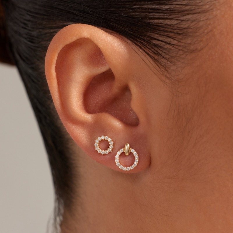 Beloro Jewels Monte Napoleone Irene 9 karaat oorknoppen met zirconia stenen BO360124-zoom-