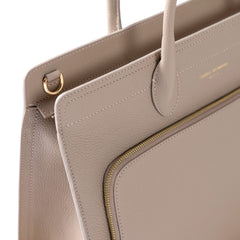 Isabel Bernard Honoré Nadine Taupe Leather Handbag made of Calfskin IB25038