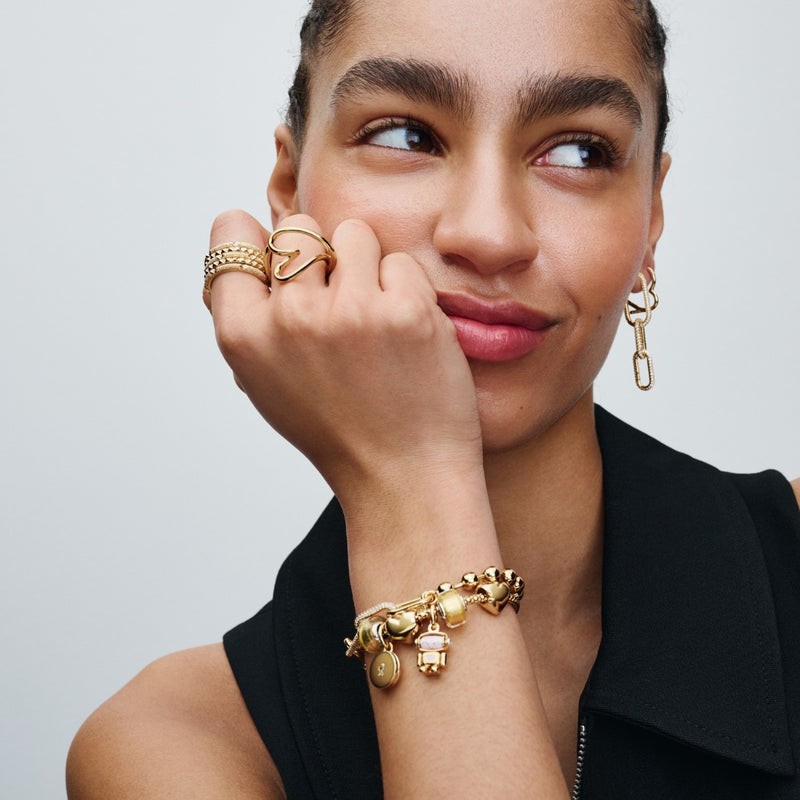 Pandora Moments 14 Karat Gold Plated Earrings 268307C00-zoom-