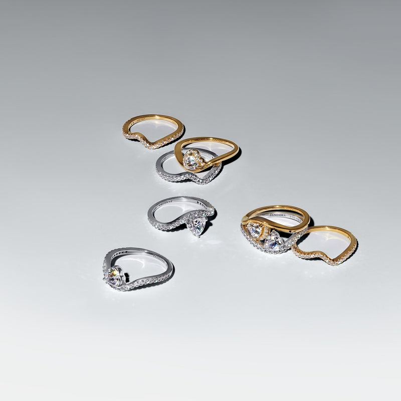 Pandora Wish and Wave 925 Sterling Silver Wave heart Ring 193661C01-56-zoom-